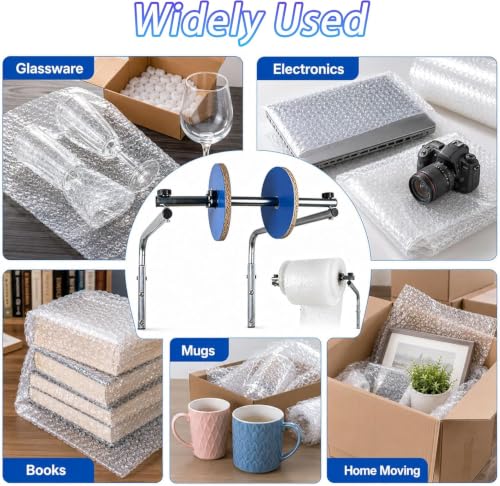 MiBoce Bubble Wrap Roll Dispenser, 40cm (15.75 in) Wall Mount Bubble Wrap Roll Holder, Easy to Install, Thickened Galvanized Pipe Material, Not Easy to Rust, for Packing Moving Shipping Protection