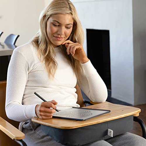 Yogibo Traybo 2.0 Lap Desk, Bamboo Top Lap Desk With Pillow for Laptop Built in Slot for Tablet or Phone, Lap Pad for Working, Reading, Writing, Lap Board, Purple