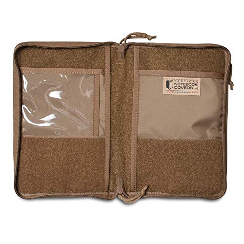 TACTICAL NOTEBOOK COVERS Military Notebook Cover System | Fits A5 Notebooks & Day Planners 5.5” x 8.5” | Zippered Case for Durable Field Use (Black)