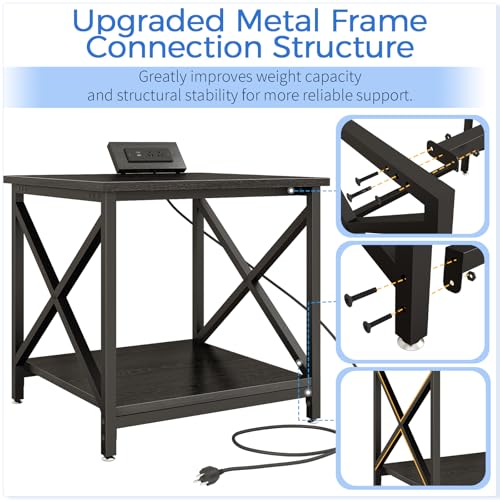 METYERRY 24"x23.6"Large Printer Stand with Power Outlet