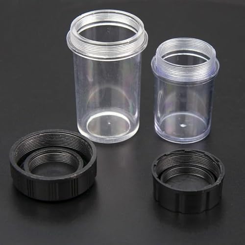 Microscope Accessories Kit Plastic Microscope Lens Holder Box 45mm 60mm Protective Case Thread Microscope Slides(4PCS 45mm)
