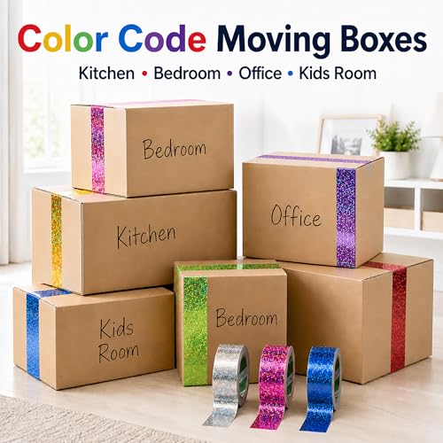 GiftExpress 18 Assorted Colored Duct Tapes,Holographic Polka Dot Duct Tapes - Holiday Multi Purpose Bright Colors Tapes for Do It Yourself Art Home School Office. 2" Roll