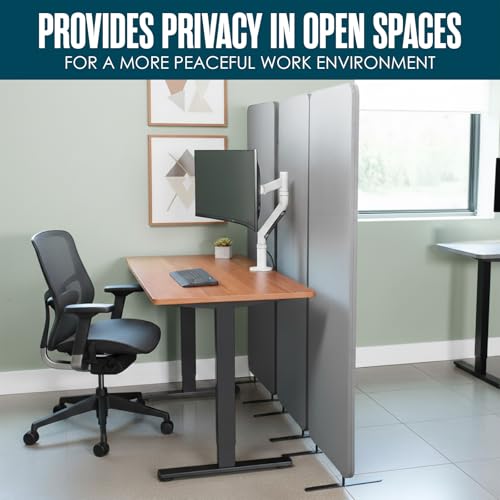 Partition Wall, Soundproof Room Dividers, Office Panel, Grey, 3 PC, 72x67"