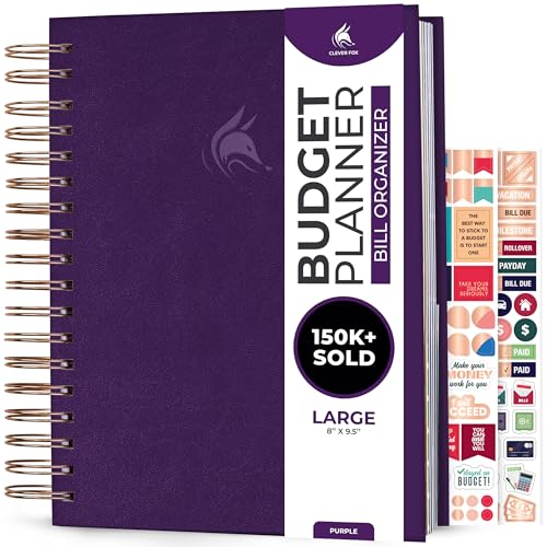 Clever Fox Budget Planner & Monthly Bill Organizer, Large Purple