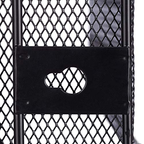 4 x Letter Tray, Metal with 3 Compartments, with Labels, A4, for Office & Study, for Wall, 32x33x25 cm, Black
