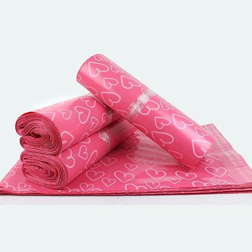 50Pcs Heart Pattern Courier Bags Frosted Self-Seal Adhesive Shoes Bag Mailing 28 * 42cm