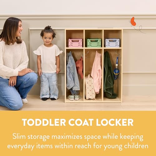 Back2School Express Sleekline 3-Section Toddler Coat Locker, Natural