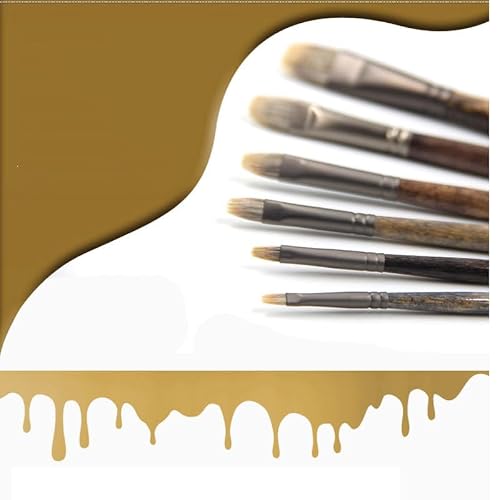 UOHLCX HBJWOV 6 pcs Watercolor Painting Brush Wood Grain Birch Artist Oil Painting Brushes Acrylic Paint Brush Set Art Supplies