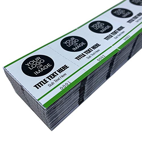 Custom Drink Tickets - Personalized Mini Tickets for Beverages or Admit One with Your Logo (Green, 4000)
