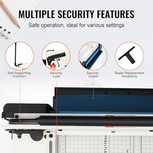 VEVOR Industrial Paper Cutter A3 Heavy Duty Paper Cutter 17 Inch Paper Cutter Heavy Duty 400 Sheets Paper with Clear Cutting Guide for Offices, Schools, Businesses and Printing Shops