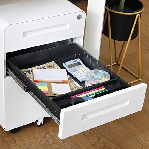 Garvee 3 Drawer File Cabinet with Lock, Fully Assembled