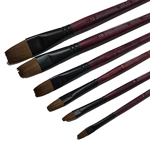 UOHLCX HBJWOV 6pcs/Set Oil Paint Brush Artist Hair Water Color Brush Paintbrush Acrylics Paints Set Drawing Art Supplies Tools