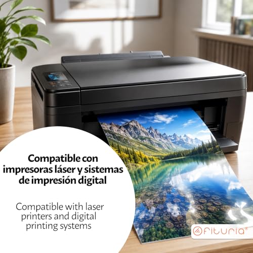 OFITURIA Glossy Photo Paper 170 g Double-Sided A4 - Gloss Paper for Colour Laser Printing, Ideal for Flyers, Photos, Catalogues and Promotional Materials (250 Sheets)