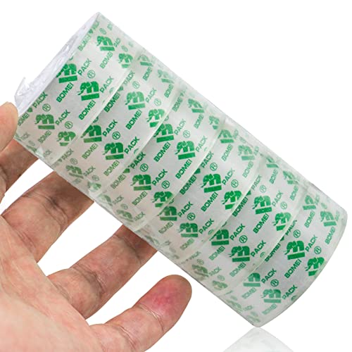 BOMEI PACK 192Rolls Crystal Clear Tape Refills for Dispenser, Bulk Office Transparent Tape for Home and School, 3/4Inch x 1000 inch