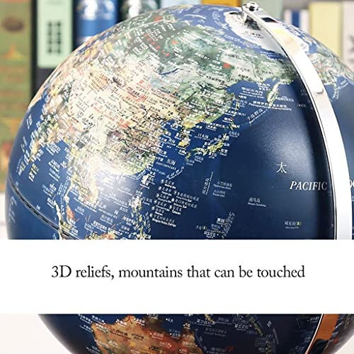 HRTC World Globe Newest World Globe Led Lighted Globe Desktop Education Globe Earth Geography Globe 12 Inch Office Decoration Globe Clear Text Marking
