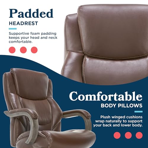 La-Z-Boy Big and Tall Executive Office Chair Lumbar Support, Leather Chair