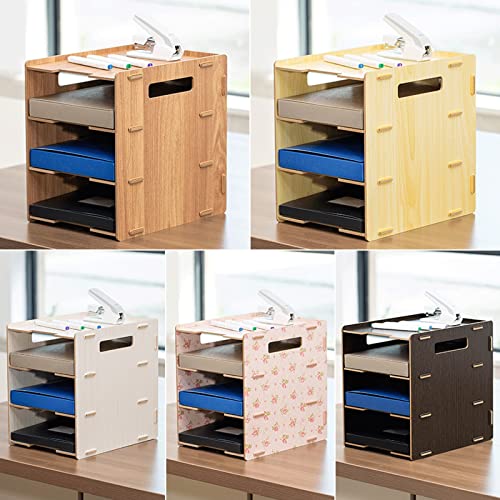 File Holder Desktop File Rack Thickened Three-Layer File Rack Storage Rack Desktop Book Shelf Letter Sorter File Organizer Magazine Rack File Folder Rack (Color : 4)
