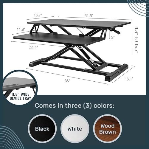 TechOrbits Black 32 in Standing Desk Converter, OF-S05-1