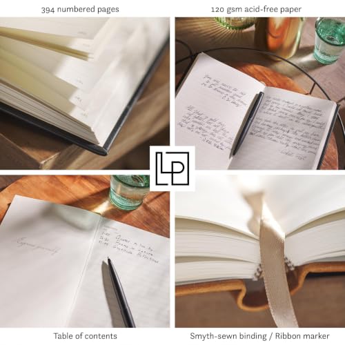 Leatherpress Hardcover Journal, Full-Grain Leather Executive Notebook