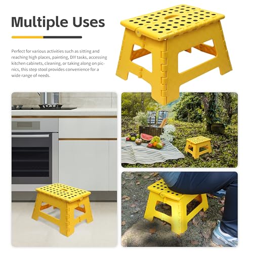 MaxWorks Folding Step Stool 2-Pack, 330 lbs Capacity, Yellow - (51222)