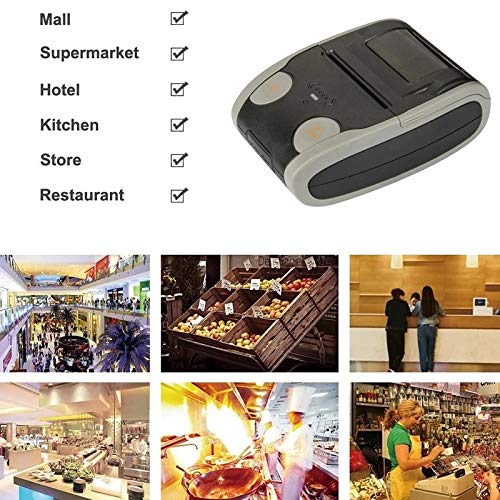 WERTGHJ Portable Printer，Receipt Printer 58mm Thermal 1400 MAh QR Code for Android