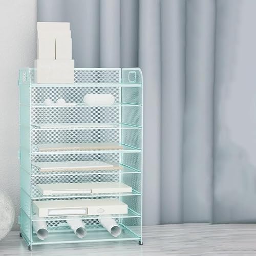 cfycfy987 file organizer Large Capacity File Storage Rack Magazine Material Sorting Desktop Basket Desk
