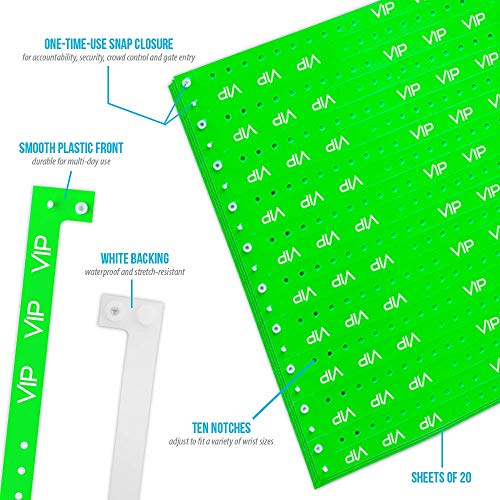 500 Neon Green VIP - Wristco Plastic Wristbands