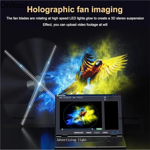 3D Hologram Projector Fan WiFi Display Advertising Logo Light Led Sign Holographic Lamp Three-Dimensional Projectors(PD42 Upgrade)