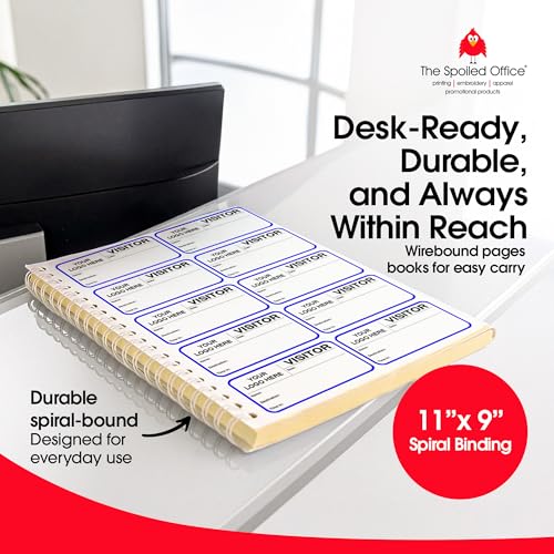 The Spoiled Office Custom Blue Logo Visitor Sign in Book, Non Expiring