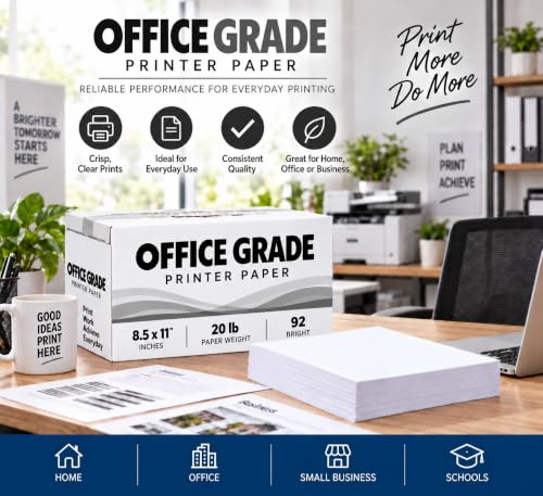 Printer Paper Office Grade 8.5 x 11 | 20 lb Copy Paper | 92 Bright | 40 Cartons | 200,000 Sheets