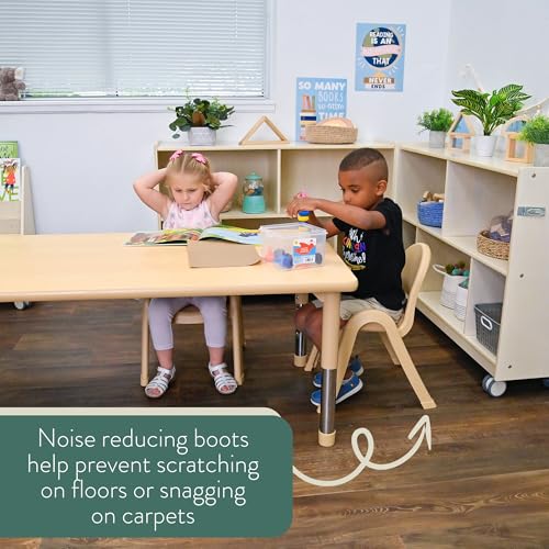 Children’s Factory Value Stack 13" Child Chair, Natural Tan, 2 Pack, Stackable Ergonomic Seating Solution for Classrooms and Homeschools