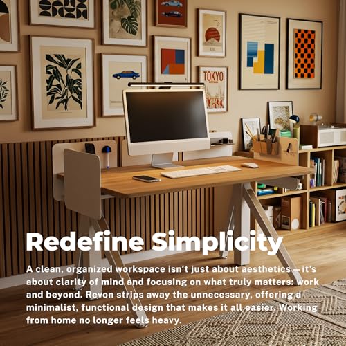 Dezctop Revon Pro Adjustable Standing Desk, 47x27.6in, Oak
