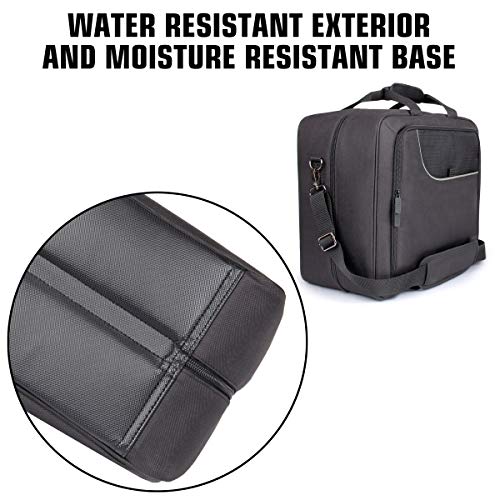USA GEAR Projector Case - Portable Projector Bag Compatible with Epson Home Cinema 1060, GooDee 2020, YABER Y30, and More Movie Projectors - Scratch Resistant and Customizable Interior (Black)