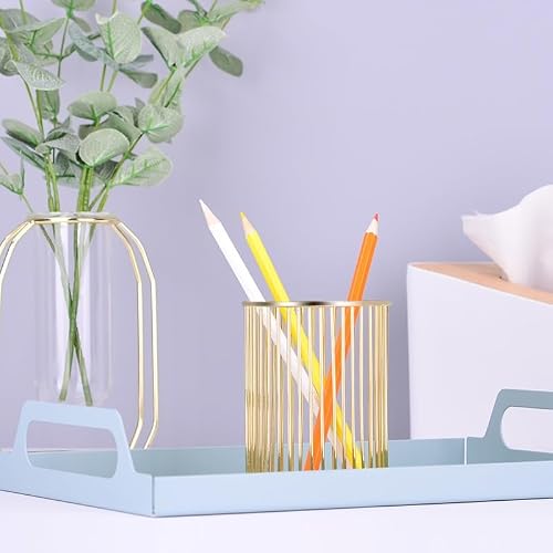 Desktop Pen Holder Office School Storage Case Metal Box Desk Pencil Organizer Home Decor Makeup(D)
