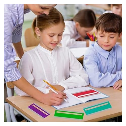 Guided Reading Strips 16pcs Large Size Guided Reading Strips Highlight Overlays Multicolor Tracking Rulers for Dyslexics Bookmarks