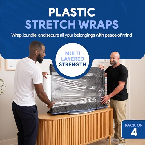 International Plastics Co. 4 Pack of 18'' Stretch Wrap for Moving