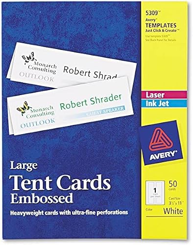 Avery Laser/Inkjet Embossed Tent Cards