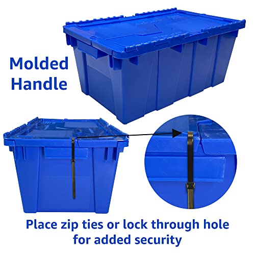 UOFFICE 6 Pack Storage Crate, Blue Container Tote 20"x12"x8", Blue Crates, Plastic Storage Crates, Storage Plastic Crates, Household Crates, Storage Crate, Packing Crates, Large Crates