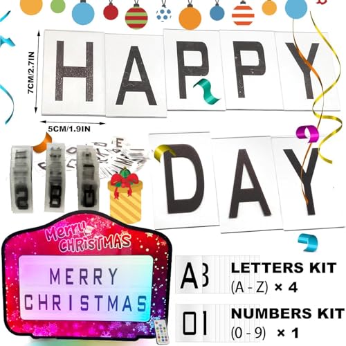 Led Letter Bottle Presenter,Acrylic VIP Bottle Service Sign,Lightweight Handheld Light Box with 7 Color Change for Nightclub, Bar, Party, Christmas -4 Sets Letter & 1 Sets Number Kit