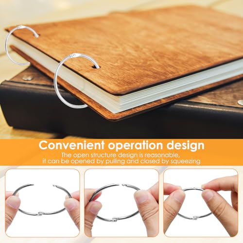 200Pack Loose Leaf Binder Rings 2 Inch Bulk Metal Rings for Index Cards Key