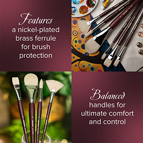Silver Brush Limited Silverstone Round Oil Brush, Size 12, Long Handle