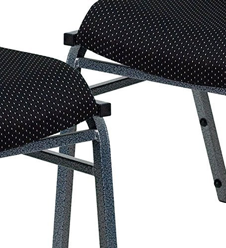 Flash Furniture 4 Pack HERCULES Series Heavy Duty Black Dot Fabric Stack Chair