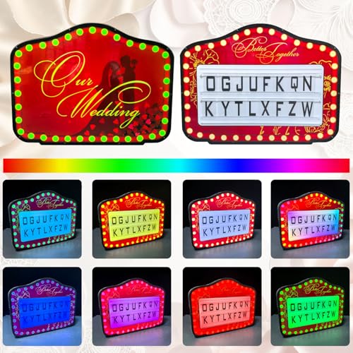 2025 LED Wedding Sign - Light Up Message Board with 300+ Color Modes, Remote Control & Button, Upgraded Anti-Drop Design - for Bridal Entrance, Reception Decor, Photo Booth Props (Small/Large),S-B
