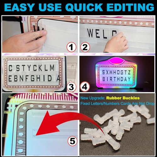 Led Letter Bottle Presenter with Remote &Rubber Buckle,Acrylic Spellable Letter Plaque(Wrought Iron Border) 7-Color Nightclub System (4 Sets Letters+1 Set Numbers+ Dual Batteries)