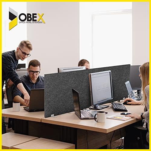OBEX Free Standing Desk PET Privacy Screen, Table Top Home & Office Furniture Partitions and Dividers, Portable Workstation Freestanding Panels, 24" x 42" Shadow