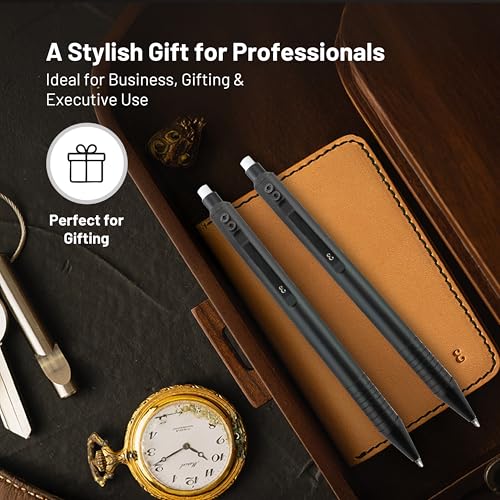 Everyman Black Grafton Mechanical Aluminum Pencil, Premium 0.5mm Lead Writing, Drawing & Sketching, ideal for Professionals, Students and Architects & EDC Pencil