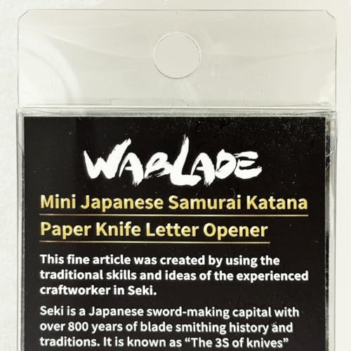 Wablade Samurai Katana Letter Opener with Stand, 8.27", Made in Seki, Japan