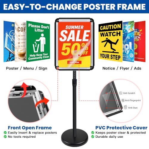 VAIIGO 3Pack 11x17 Sign Holder Stand, Adjustable Floor Standing Sign Holder