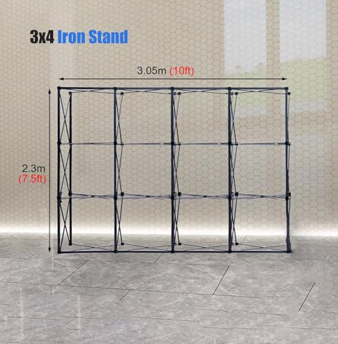 Jievmrs Portable Pop Up Backdrop Banner Stand, Aluminum Tension Fabric Banner Booth Truss for Exhibition, Foldable Photography Poster Risers Without Banner(2.3x3.05m (7.5x10ft))