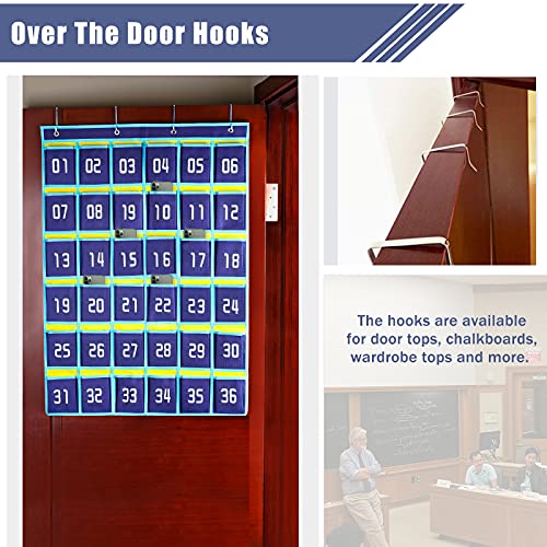 Loghot 36 Numbered Pockets Classroom Pocket Chart for Cell Phone Holder
